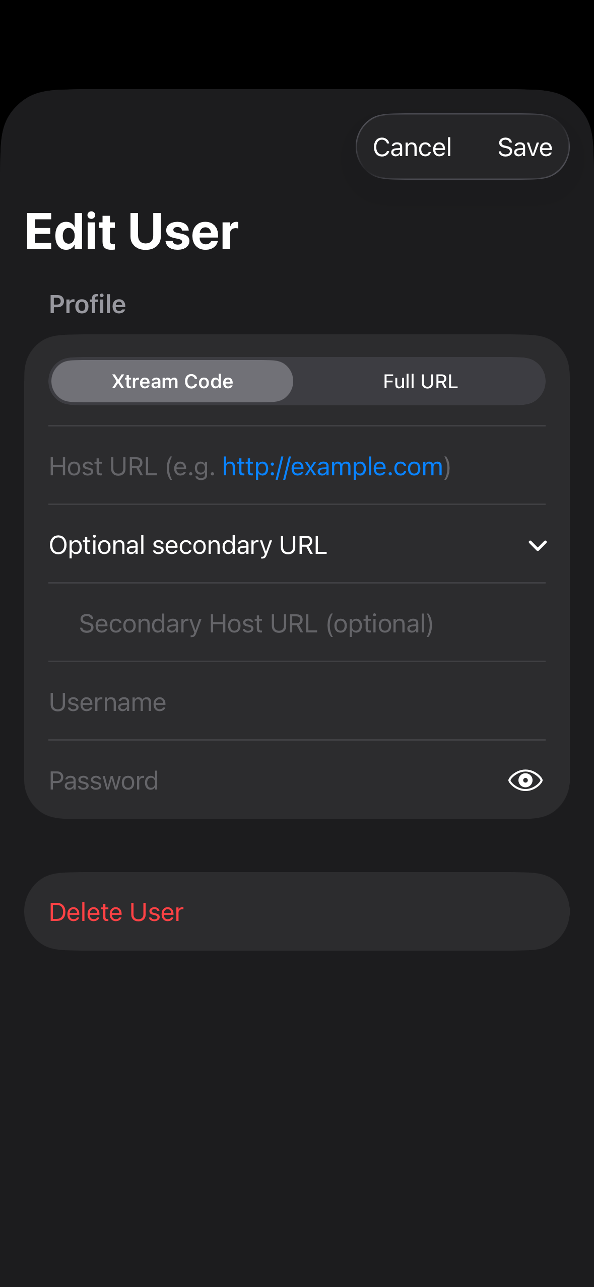 Settings screenshot
